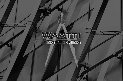 Waatti Engineering Logo with Structural Background